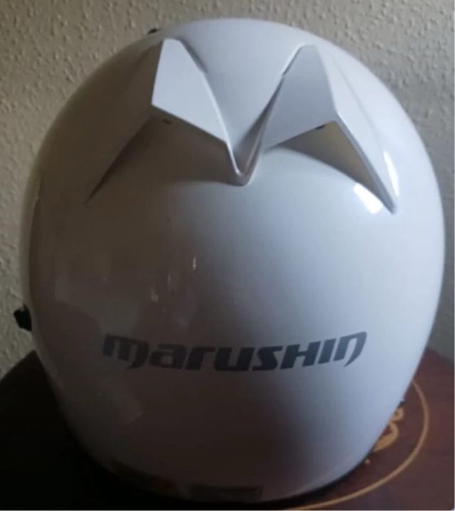 Casco de moto blanco Marushin