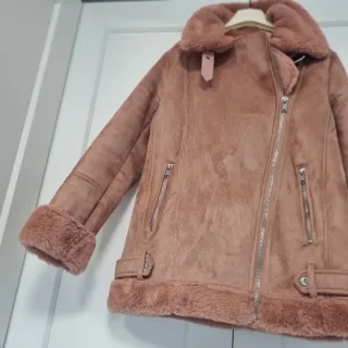 Chaqueta Biker Antelina Rosa Borreguillo