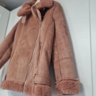 Chaqueta Biker Antelina Rosa Borreguillo