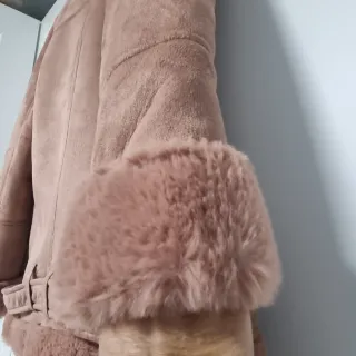 Chaqueta Biker Antelina Rosa Borreguillo