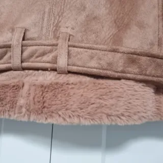 Chaqueta Biker Antelina Rosa Borreguillo