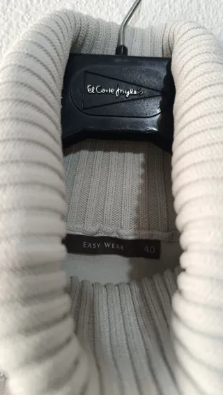 Jersey Corte ingles blanco / gris  TALLA M