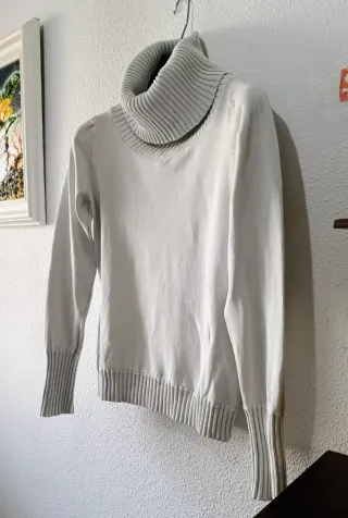 Jersey Corte ingles blanco / gris  TALLA M