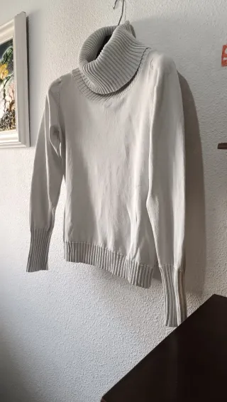 Jersey Corte ingles blanco / gris  TALLA M