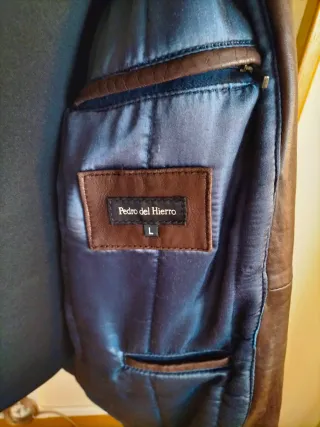 Cazadora Piel Hombre 3/4 Talla L Marrón