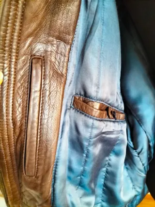 Cazadora Piel Hombre 3/4 Talla L Marrón