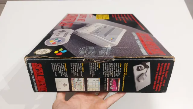 Solo Caja Super Nintendo ESP trasera rara
