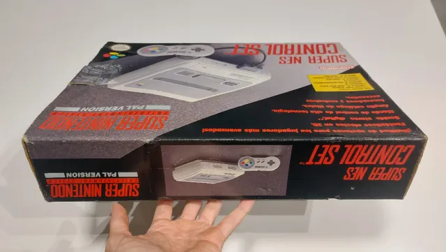 Solo Caja Super Nintendo ESP trasera rara