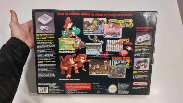 Solo Caja Super Nintendo ESP trasera rara