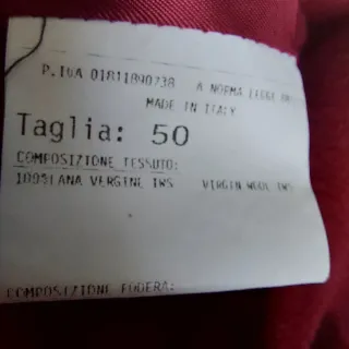 Cappotto Pura Lana Vergine Rosso