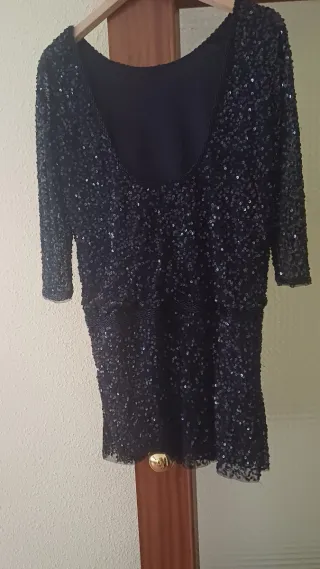 Vestido Mango fiesta lentejuelas negro