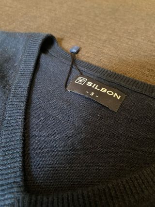 Jersey pico azul marino Silbon