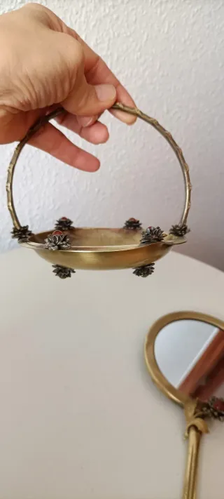 Espejo y bandeja Art Nouveau