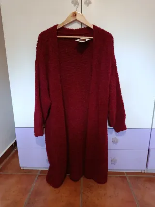 Rebeca de lana roja talla única