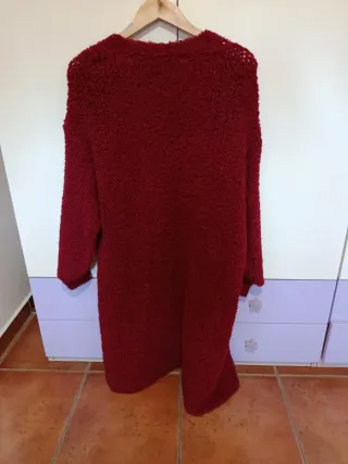 Rebeca de lana roja talla única
