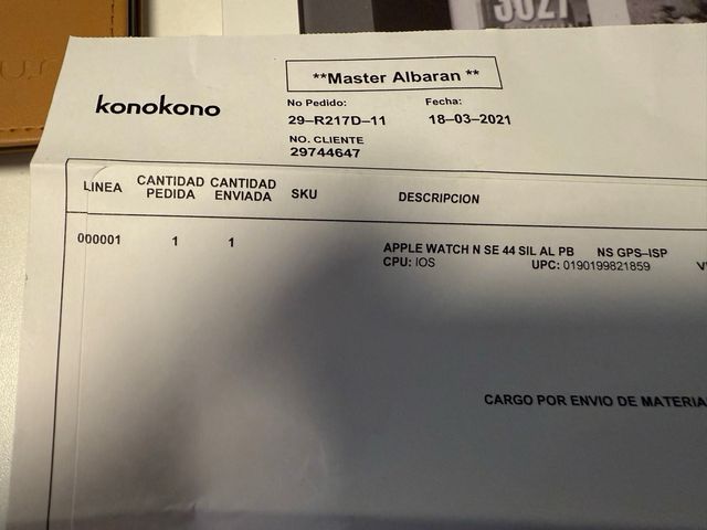 Apple Watch SE 44mm Plata/Azul