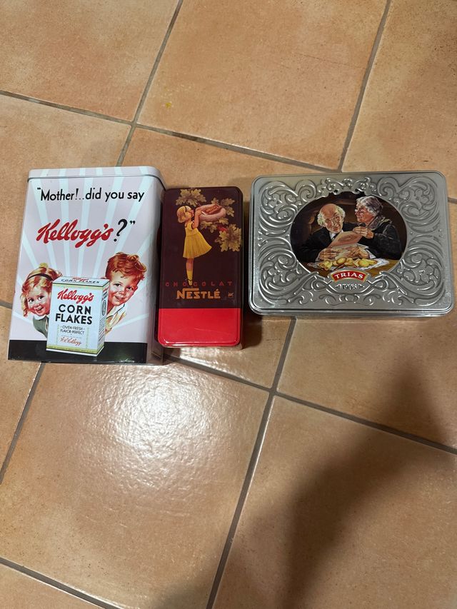 Lote 3 Cajas Metálicas Vintage Kellogg's, Nestlé,