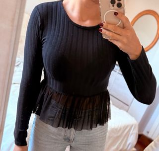 Camiseta peplum negra