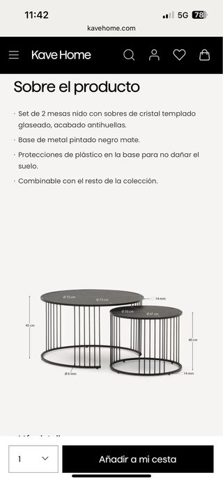 Tavoli ausiliari Hadar Kave Home