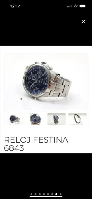 Reloj Festina Cronógrafo Azul y Plateado