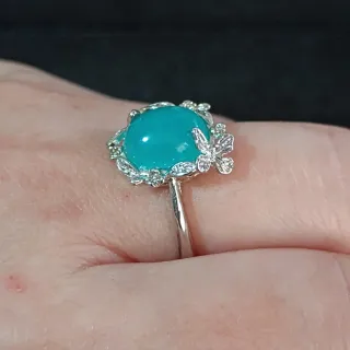 Anillo Amazonita Natural Ajustable