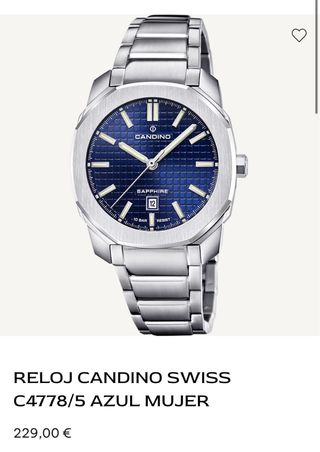 Reloj Candino Hexagonal Esfera Azul