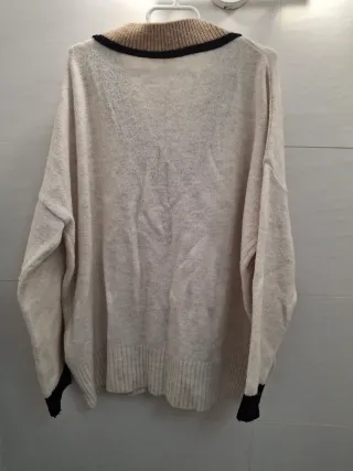 Jersey oversize beige y negro