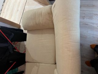 Sofá 3 plazas beige y marrón