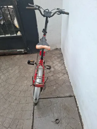 Bicicleta pieghevole nera e rossa