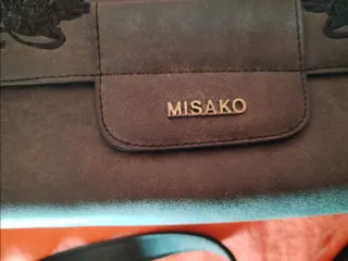 Bolso Misako negro con bordado floral