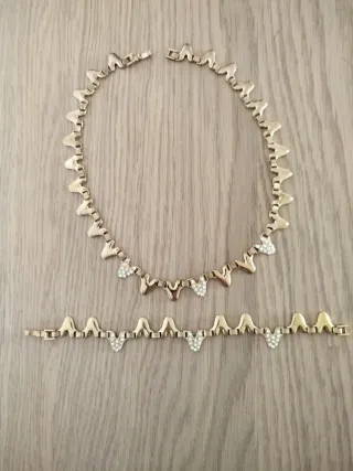 Gargantilla y pulsera bisutería dorada
