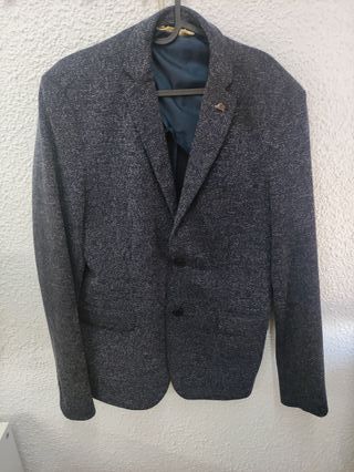 Blazer Zara Talla 50 Azul/Gris