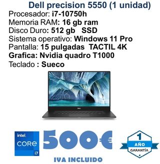 Dell Precision 5550 i7-10750h 16GB RAM SSD