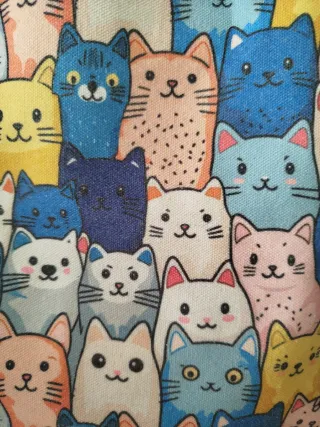 Bolso de tela con estampado de gatos
