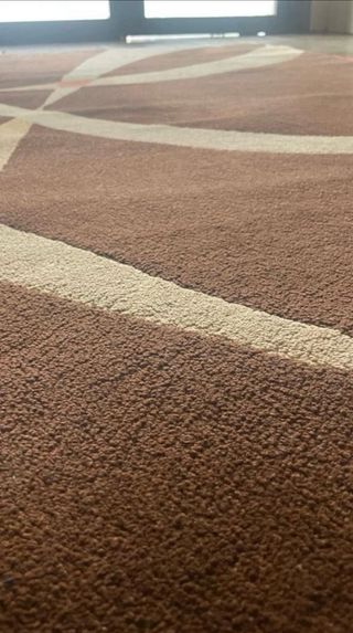 Alfombra de pelo con diseño curvo