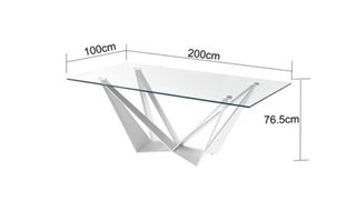 Tavolo da Pranzo in Cristallo MILENIUM 200x100x76.5cm