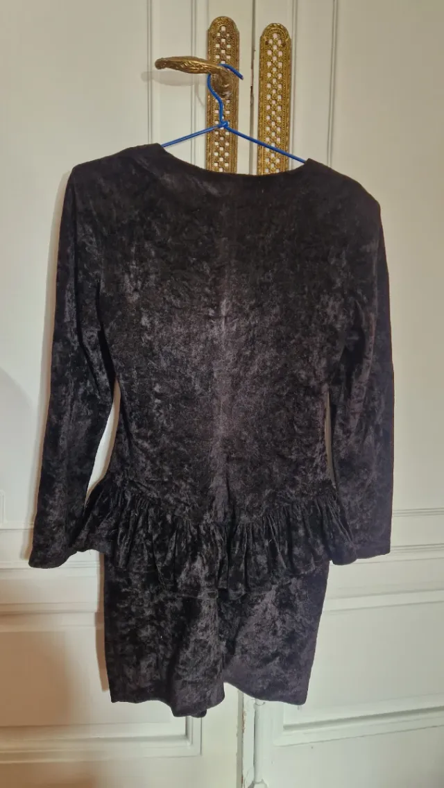 Vestito in velluto nero vintage taglia S