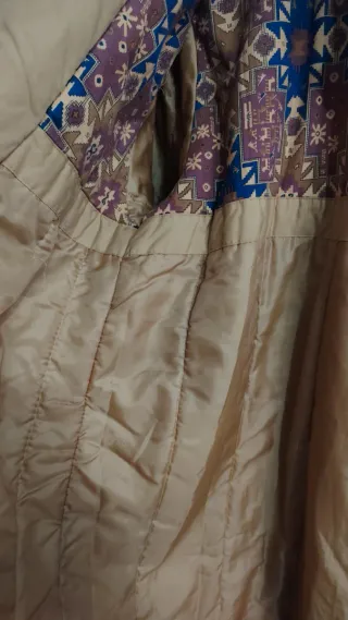 Gabardina acolchada T M/L beige multicolor