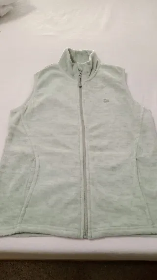 Chaleco polar gris de mujer