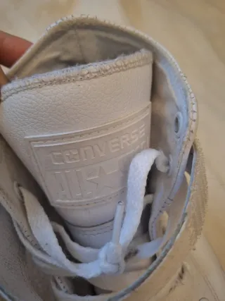 Converse All Star Piel Blancas Talla 37.5