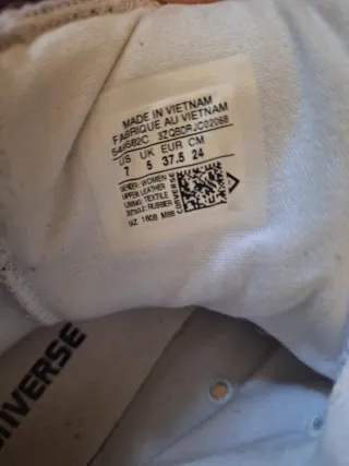 Converse All Star Piel Blancas Talla 37.5