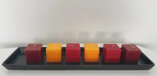 Portacandele con 6 candele quadrate