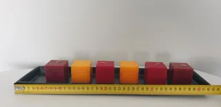 Portacandele con 6 candele quadrate