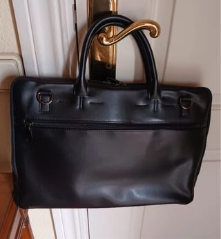 Maletín Piel Adolfo Domínguez Negro