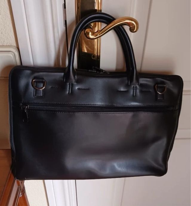 Maletín Piel Adolfo Domínguez Negro