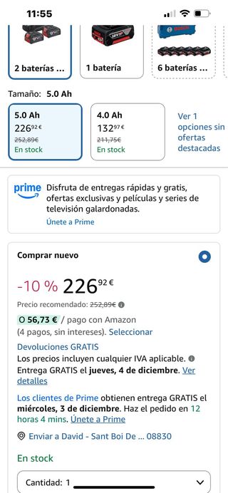 Baterías y Cargador Bosch 18V 5.0Ah