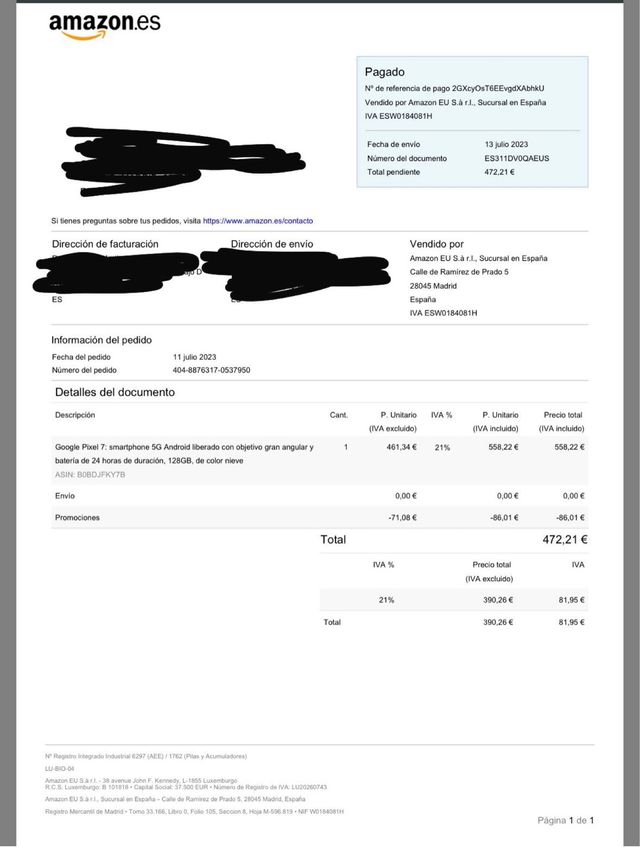 Google Pixel 7 Blanco