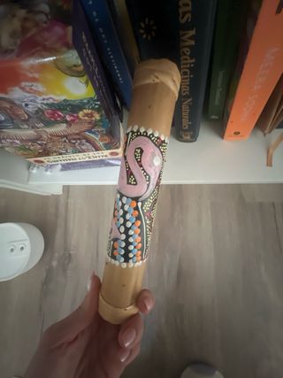 Sonajero semillas lluvia bambú