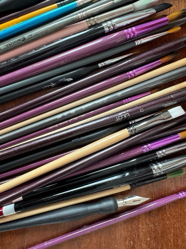 Lote de pinceles para arte