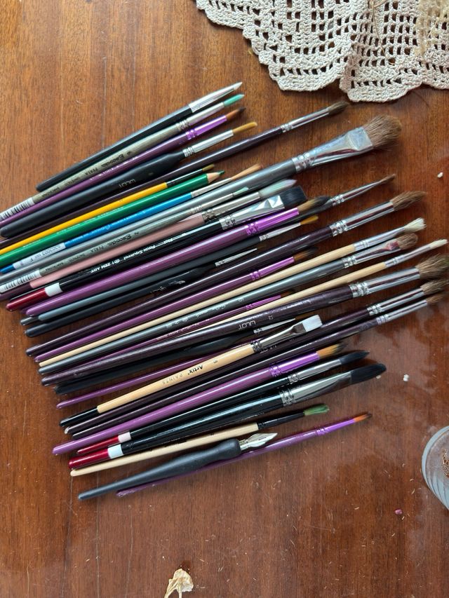 Lote de pinceles para arte